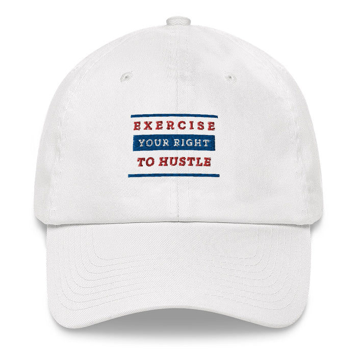Exercise Your Right To Hustle Snapback - White