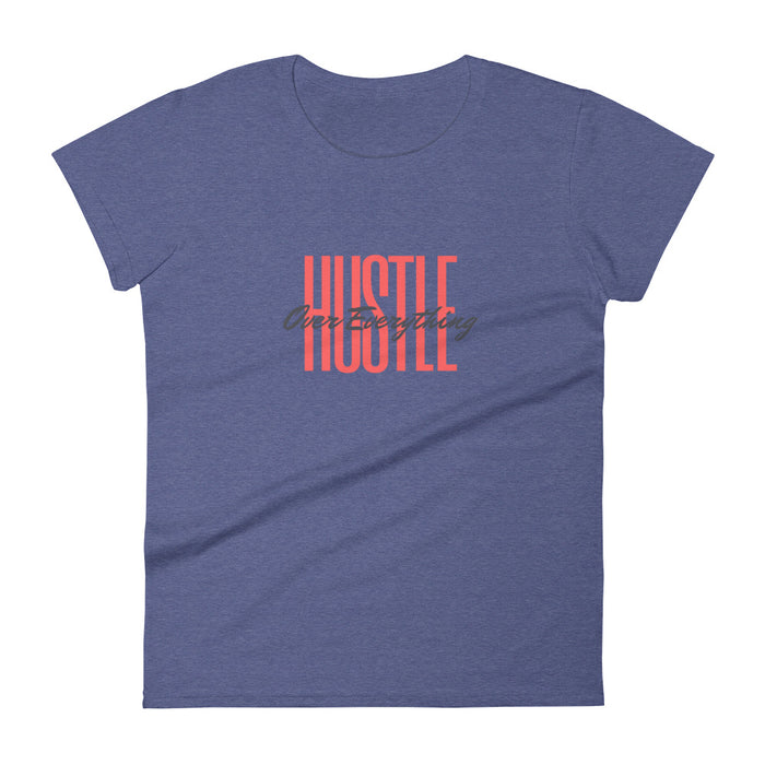 Throwback Hustle Women's Short Sleeve T-shirt - Heather Blue