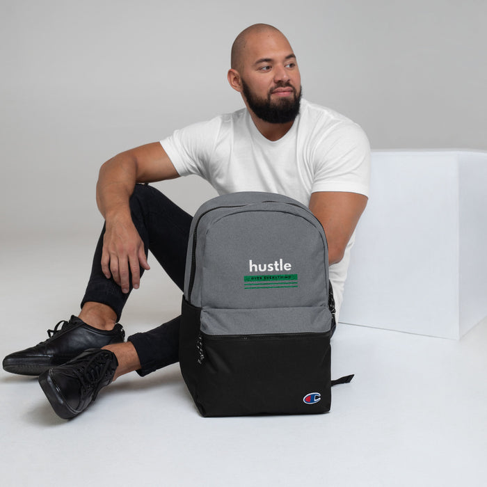 Green Hustle Embroidered Champion Backpack