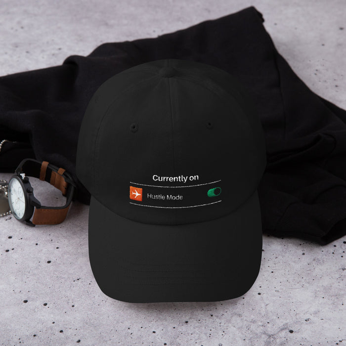 Hustle Mode ON Snapback Hat - Black